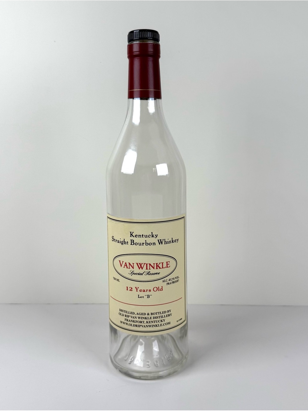 Pappy Van Winkle Special Reserve 12 Year Lot B 750ml Empty Bottle Unrinsed